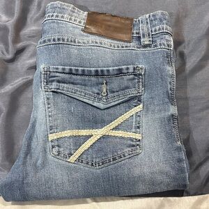 Men's Light Blue Relaxed Jeans with Embroidered Detail (TK AXEL)